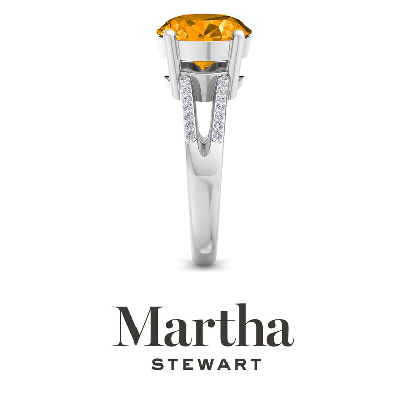 Martha Stewart 4 1/2ctw. Oval Citrine & Lab Grown Diamond Ring In Sterling Silver image number null